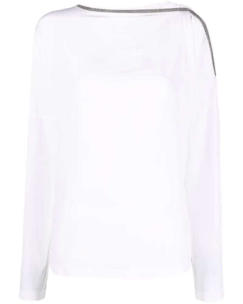Brunello Cucinelli Schulterfreie Bluse - Weiß Weiß
