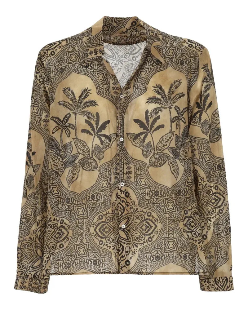 OFFICINA 36 palm-tree-print paisley-pattern shirt - Nude Nude