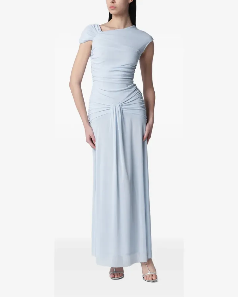 ROTATE Birger Christensen Maxikleid mit Rüschen - Blau Blau