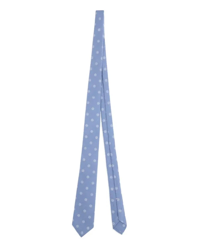 Kiton patterned silk tie - Blau Blau