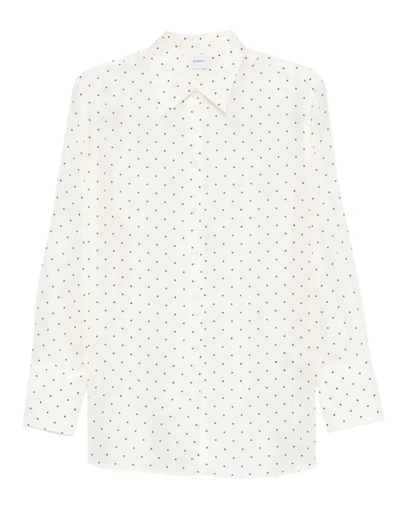 ASPESI Hemd mit Polka Dots - Weiß Weiß