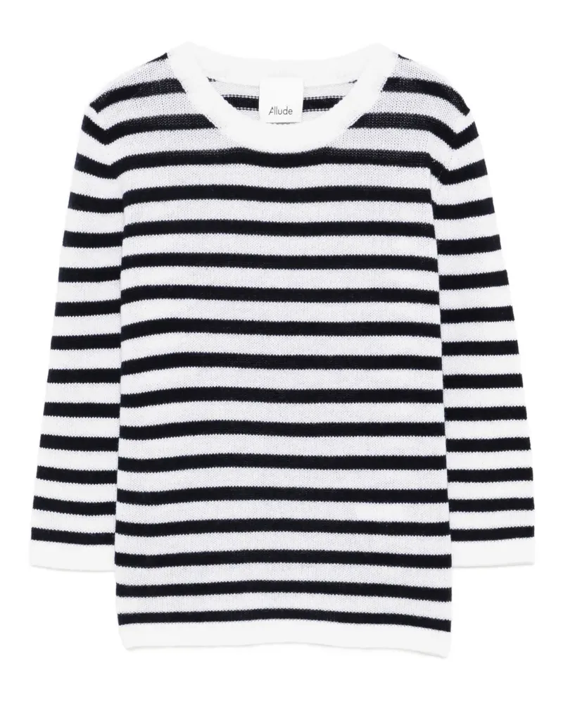 ALLUDE striped-pattern sweater - Weiß Weiß