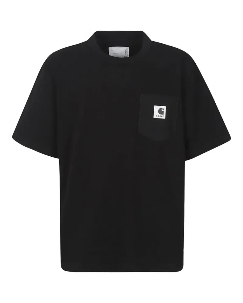 Sacai x Carhartt WIP T-Shirt mit Tasche - Schwarz Schwarz