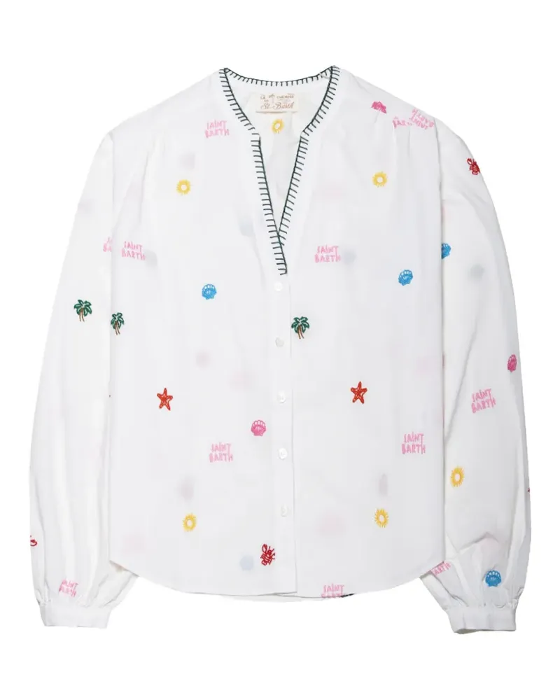 MC2 Saint Barth Liona embroidered blouse - Weiß Weiß