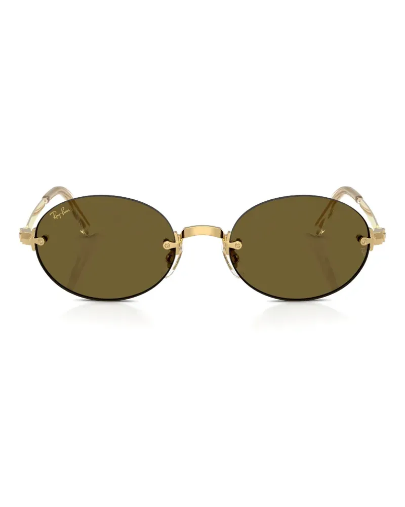 Ray Ban Sonnenbrille mit ovalem Gestell - Gold Gold