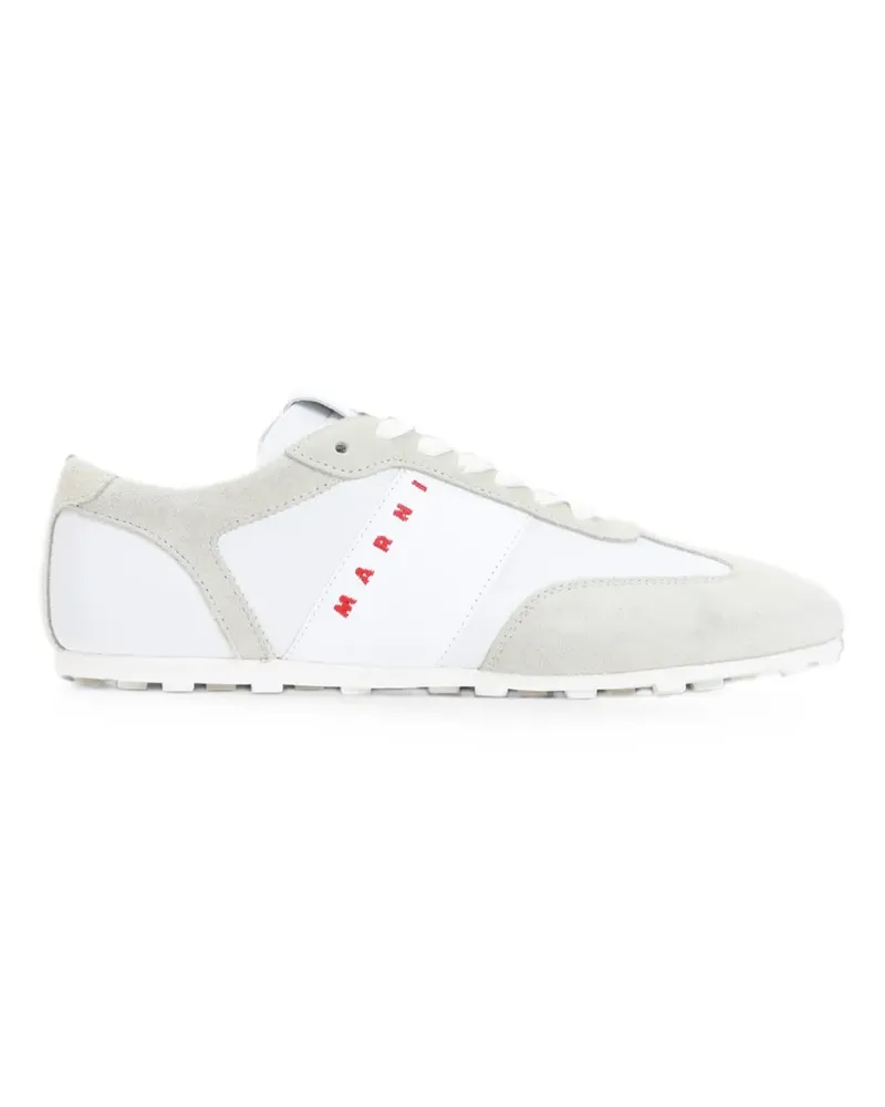 Marni logo-print suede-panel sneakers - Weiß Weiß