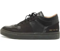 High-Top-Sneakers aus Leder - Schwarz