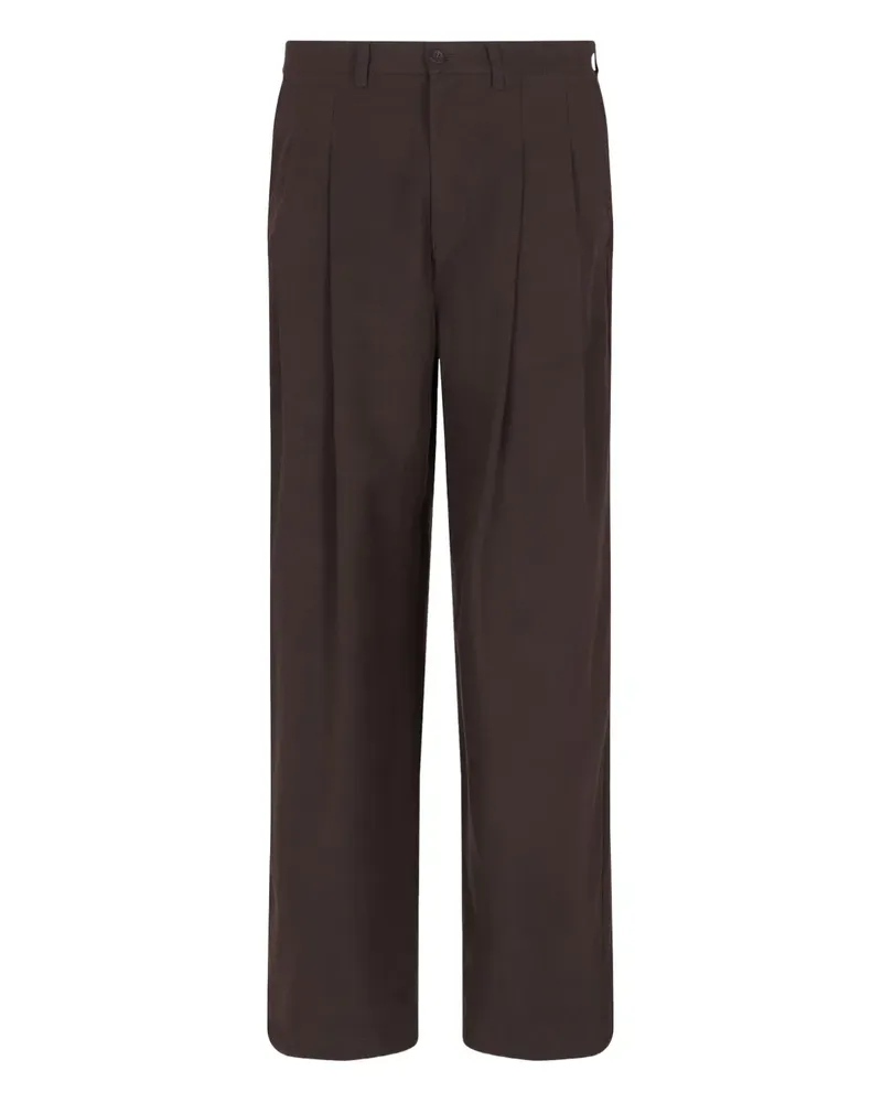 Emporio Armani Plissierte Hose mit Klappentaschen - Braun Braun