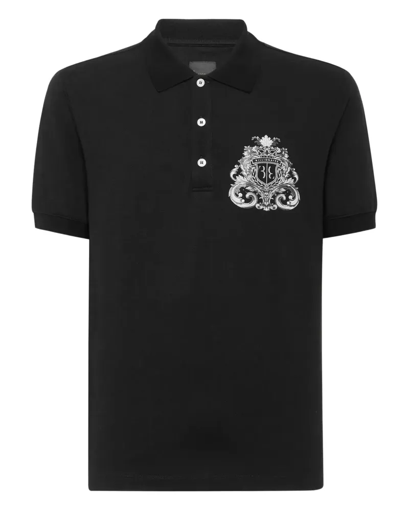 Billionaire Poloshirt mit Logo-Stickerei - Schwarz Schwarz