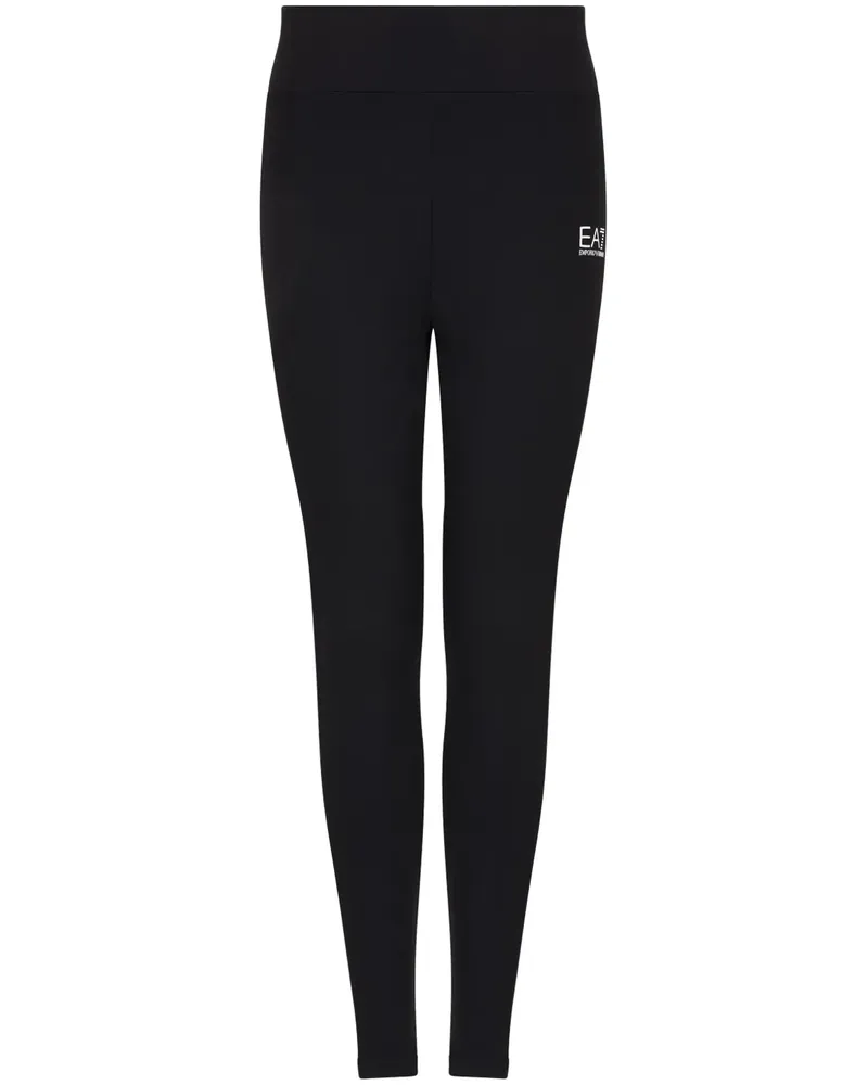 EA7 Leggings mit Logo-Print - Schwarz Schwarz