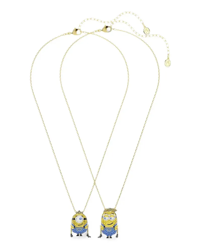 Swarovski x © UCS LLC Minions crystal-embellished necklaces (set of two) - Gold Gold