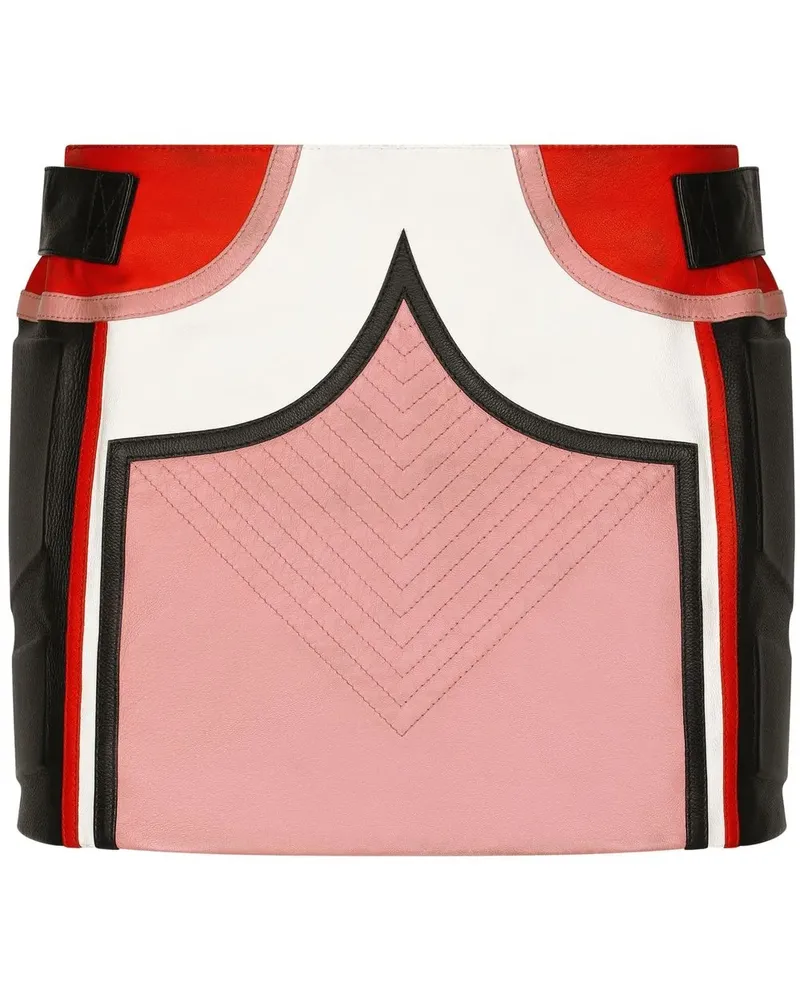 Dolce & Gabbana Minirock in Colour-Block-Optik - Rosa Rosa