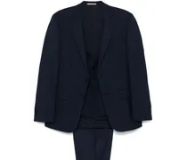 Dreiteiliger Anzug mit Mini-Karo - Blau