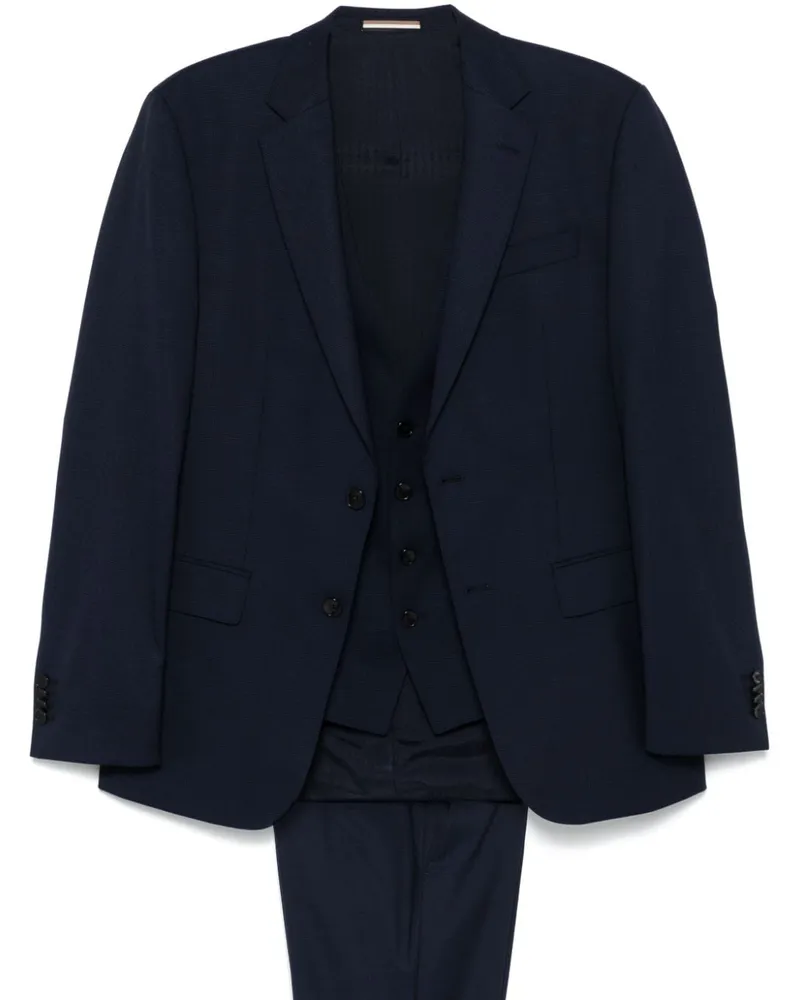 HUGO BOSS Dreiteiliger Anzug mit Mini-Karo - Blau Blau