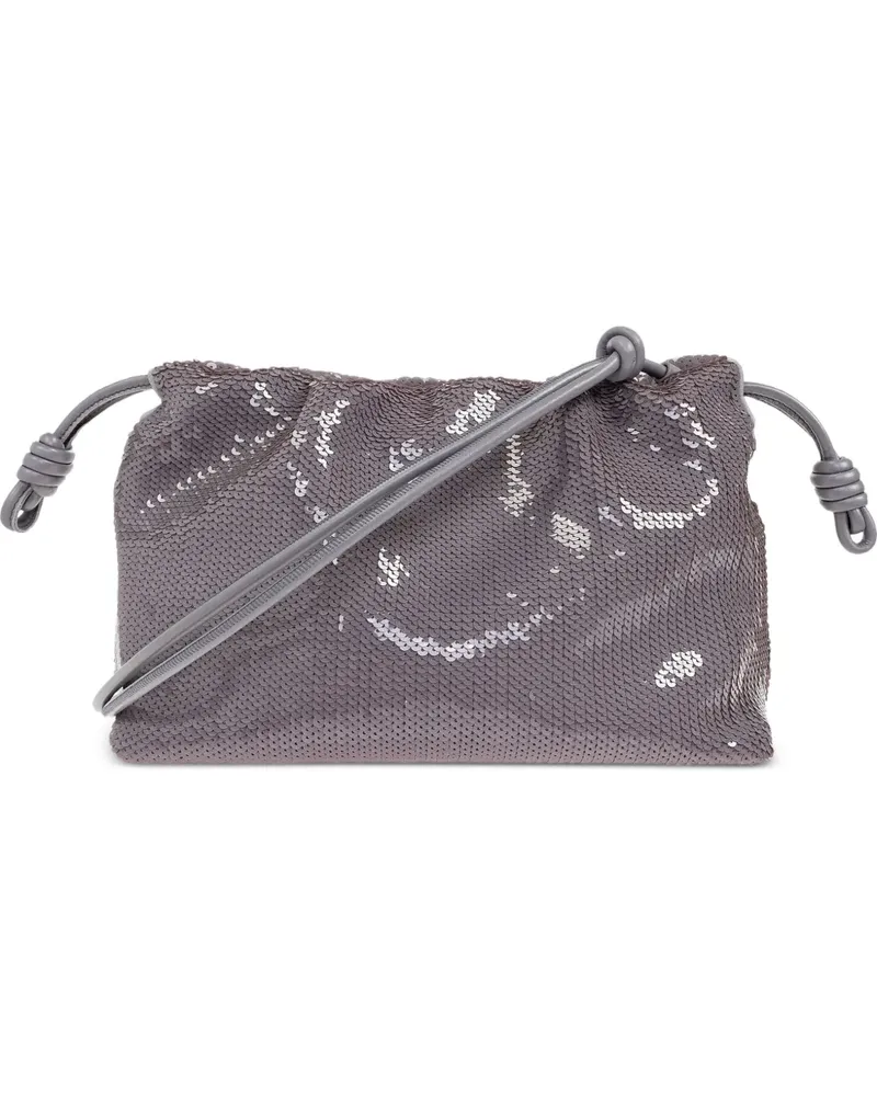 Loewe Schultertasche mit Pailletten - Grau Grau