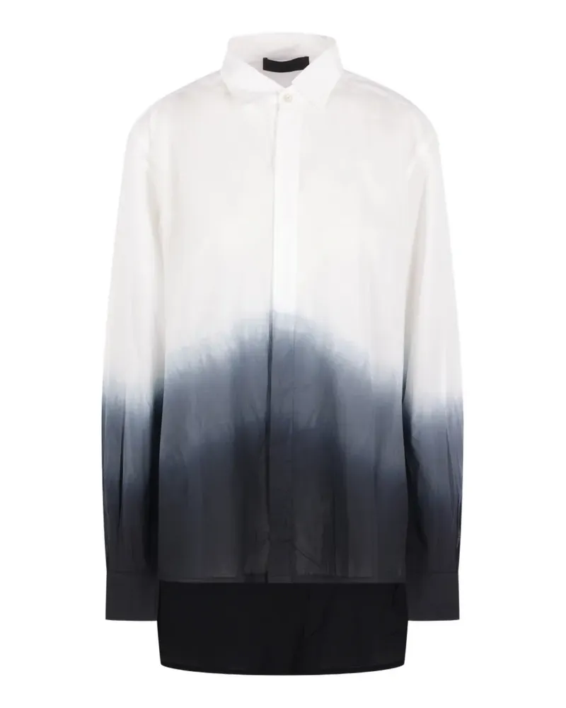 Maria Calderara ombré-effect cotton shirt - Weiß Weiß