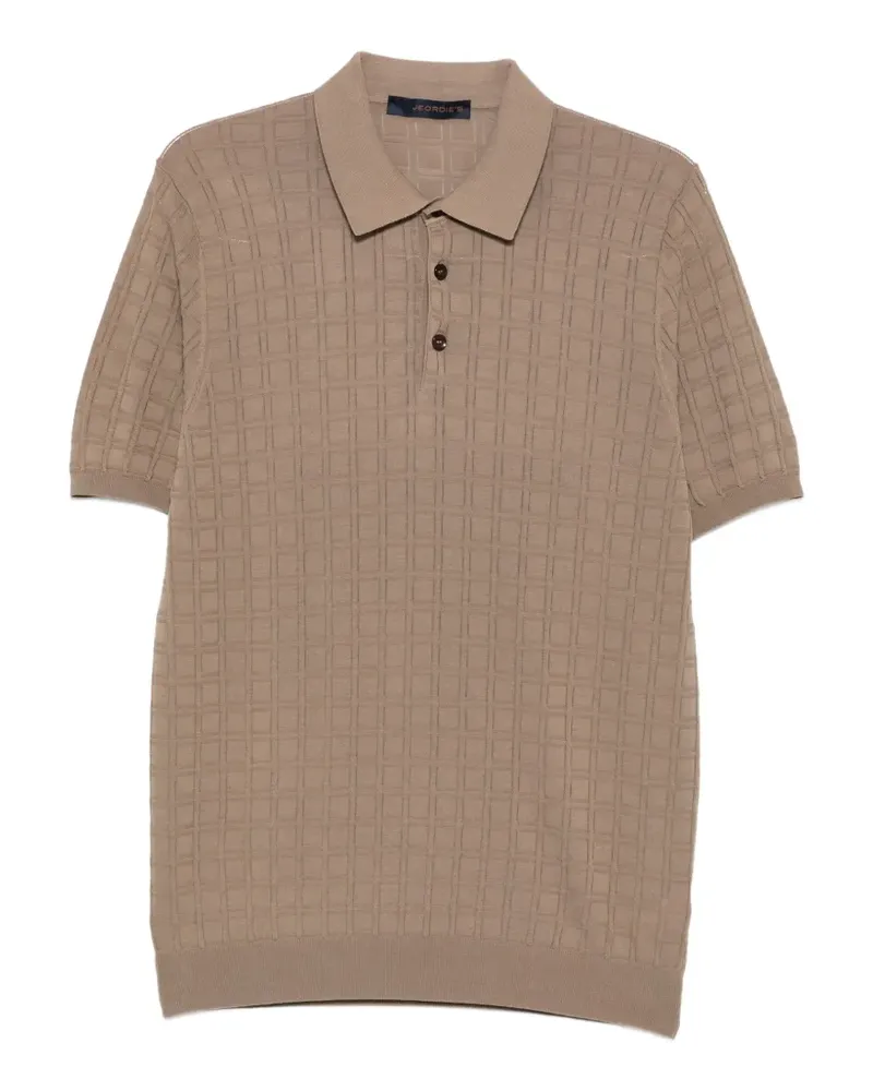 Jeordie's check-pattern polo shirt - Nude Nude
