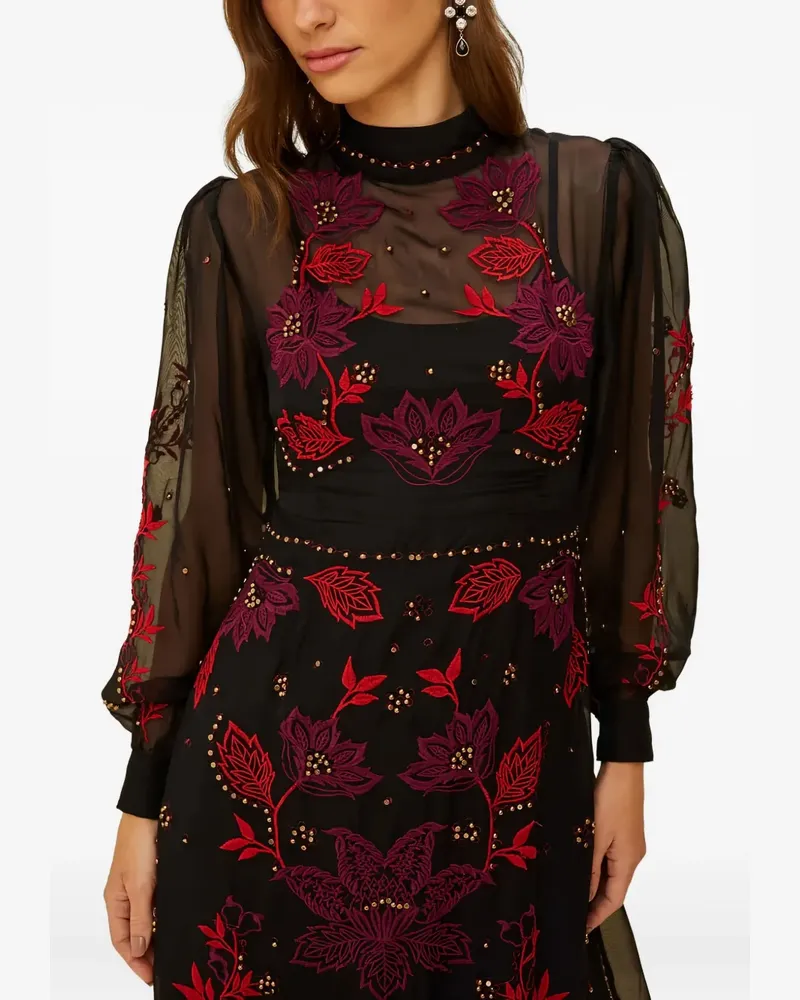 FARM Rio embroidered embellished dress - Schwarz Schwarz