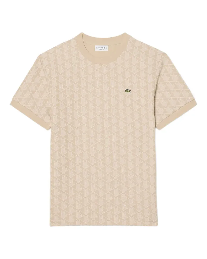 Lacoste jacquard-monogram T-shirt - Nude Nude