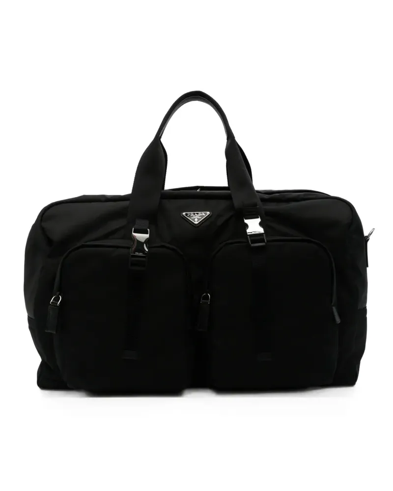 Prada Re-Nylon logo-plaque luggage bag - Schwarz Schwarz