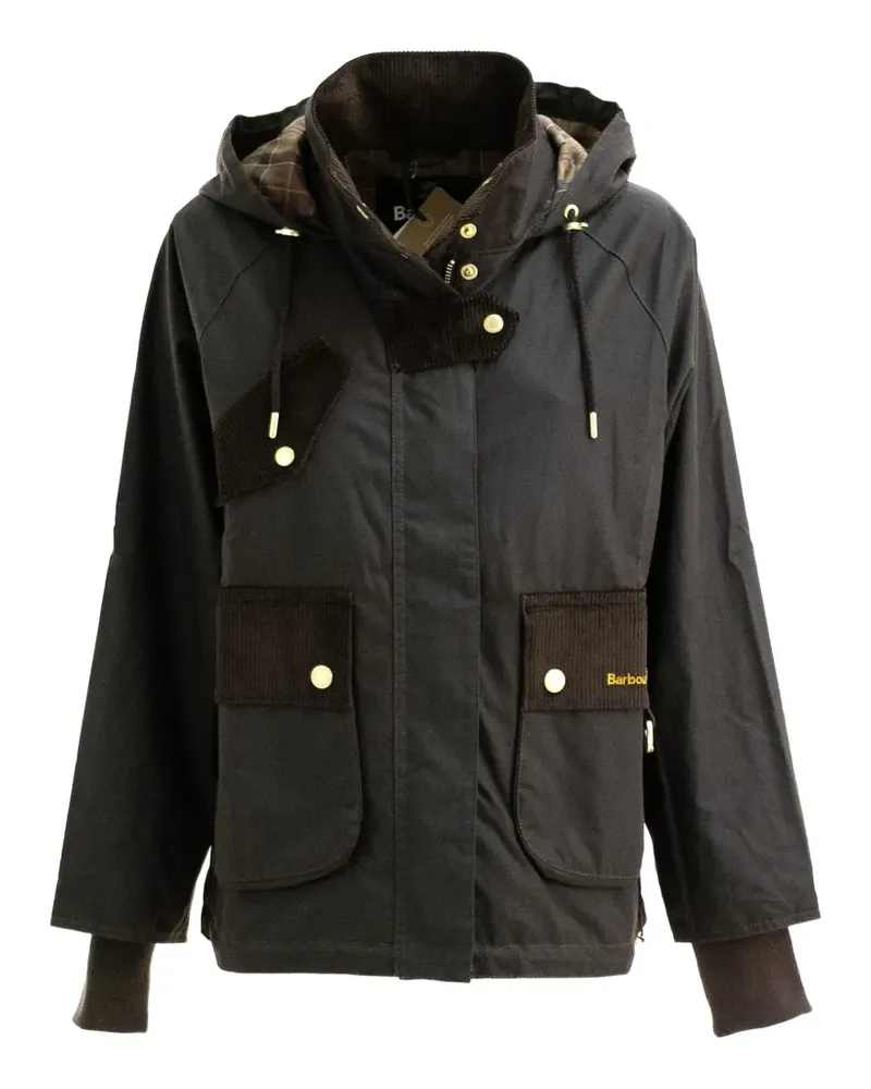 Barbour Kapuzenjacke mit Cordeinsätzen - Braun Braun
