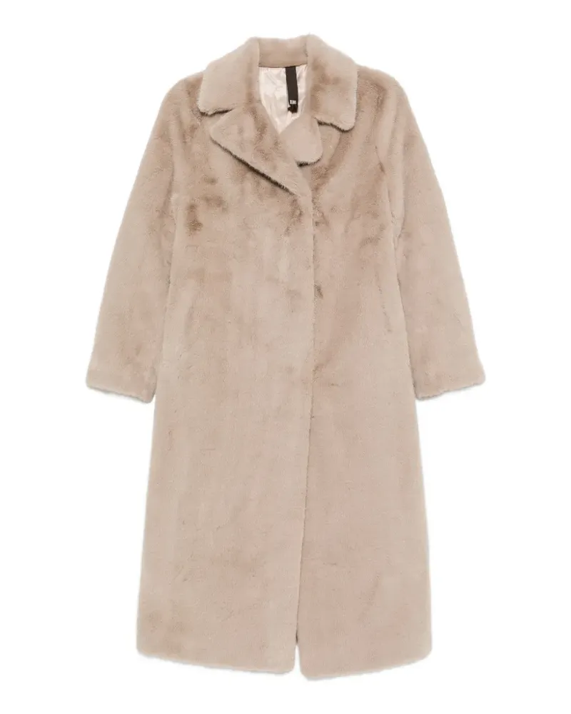 DUNO belted shearling-effect coat - Nude Nude