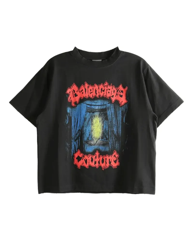 Balenciaga T-Shirt mit grafischem Print - Schwarz Schwarz