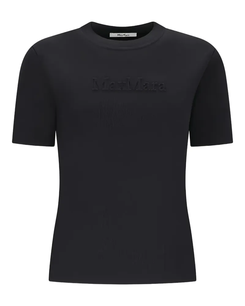 Max Mara T-Shirt mit Logo-Prägung - Schwarz Schwarz