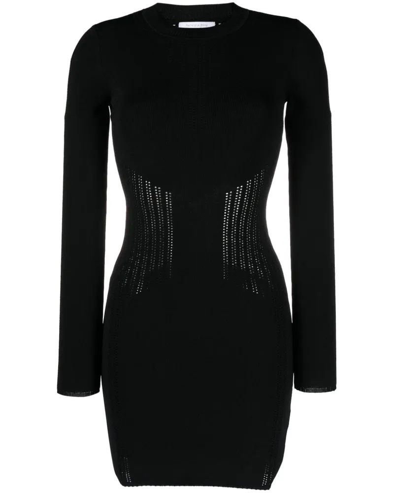 Patrizia Pepe Eng anliegendes Kleid mit Lochmuster - Schwarz Schwarz