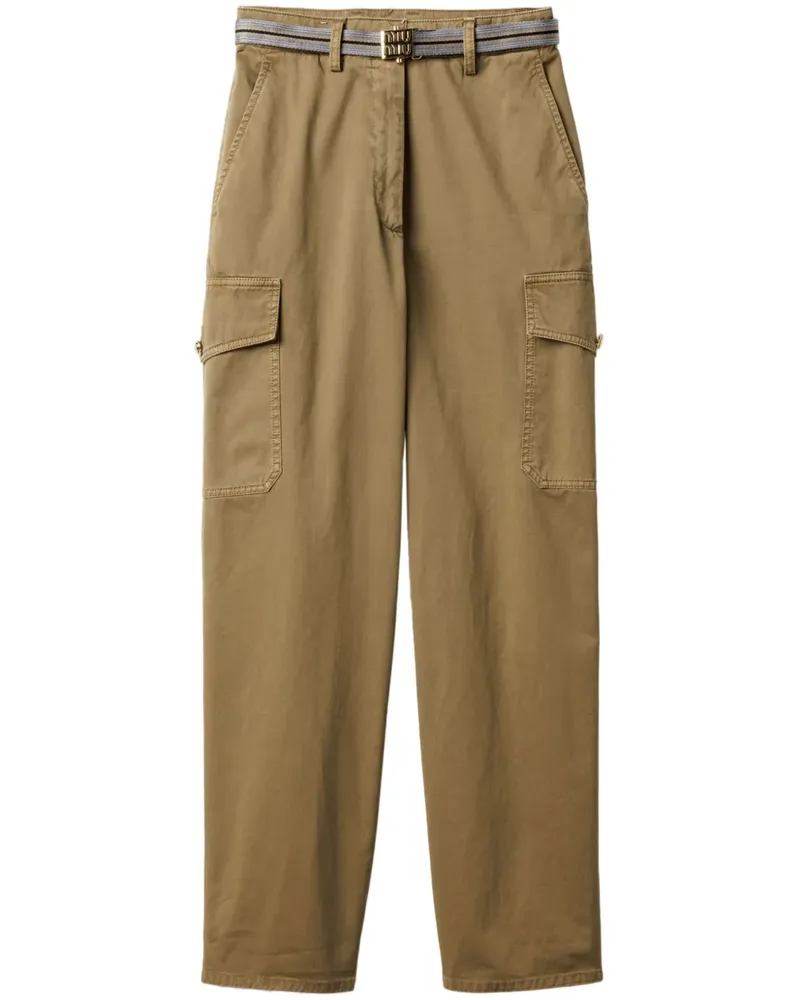 Miu Miu Stückgefärbte Hose - Grün Grün