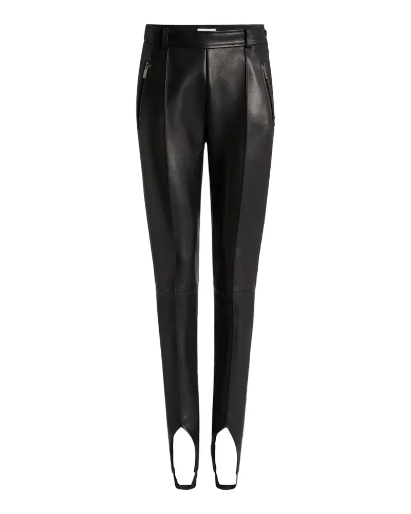 Balmain Hose aus Lammleder mit Steg - Schwarz Schwarz