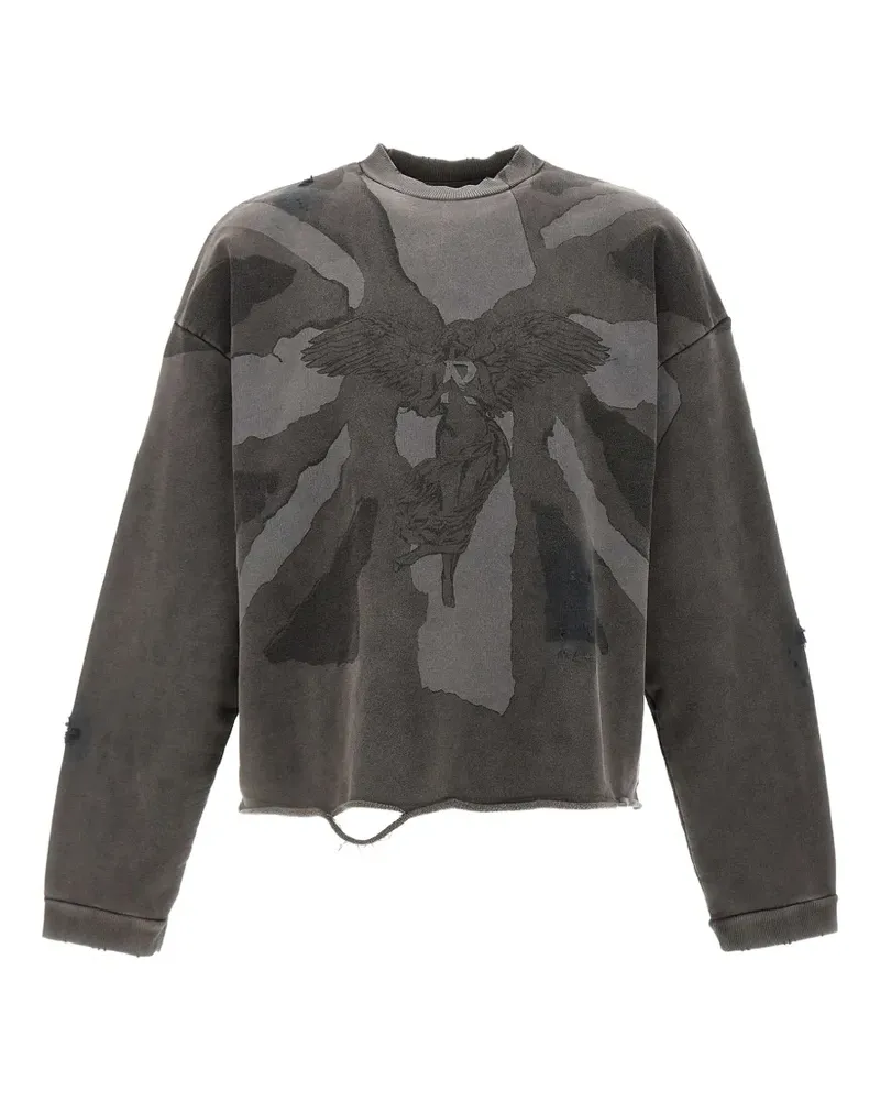 REPRESENT Flag Sweatshirt im Distressed-Look - Grau Grau