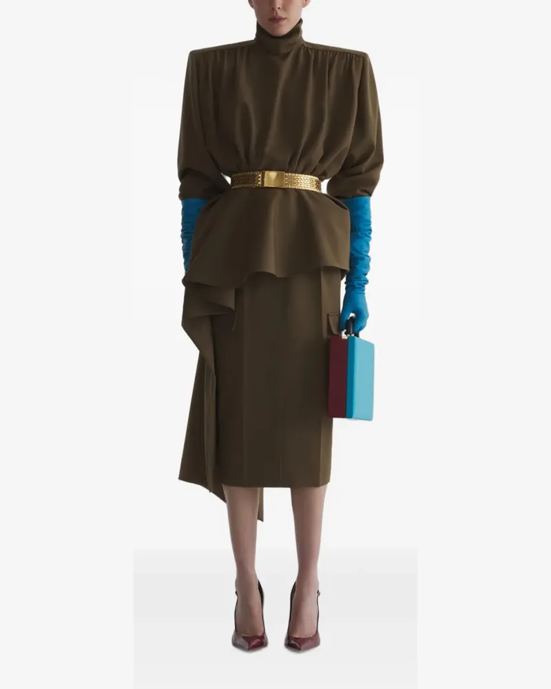 Thierry Mugler Bluse mit Schößchen - Grün Grün