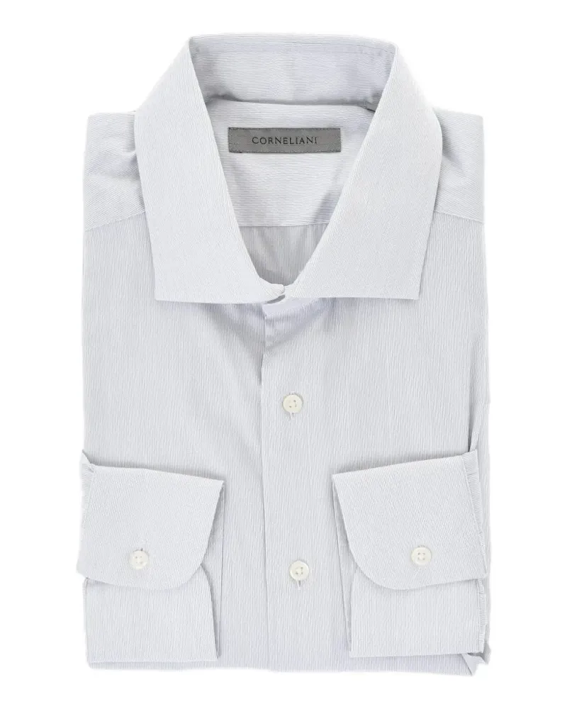 Corneliani striped spread-collar shirt - Weiß Weiß