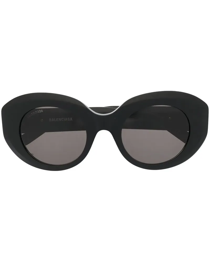 Balenciaga Sonnenbrille mit rundem Gestell - Schwarz Schwarz