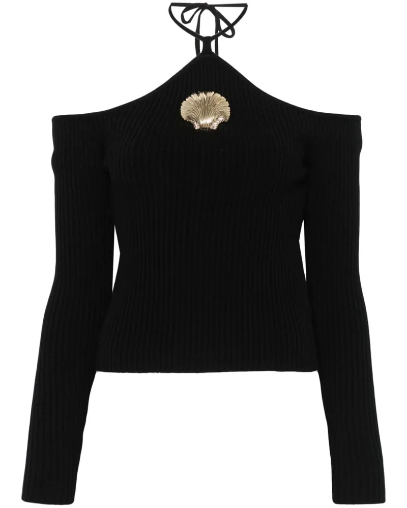 Giuseppe di Morabito Pullover mit Muschelbrosche - Schwarz Schwarz