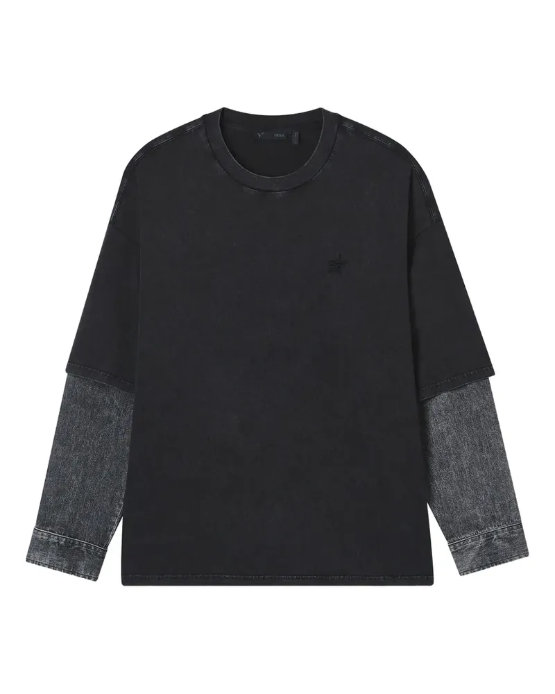 FIVE CM Jeans-T-Shirt im Layering-Look - Schwarz Schwarz