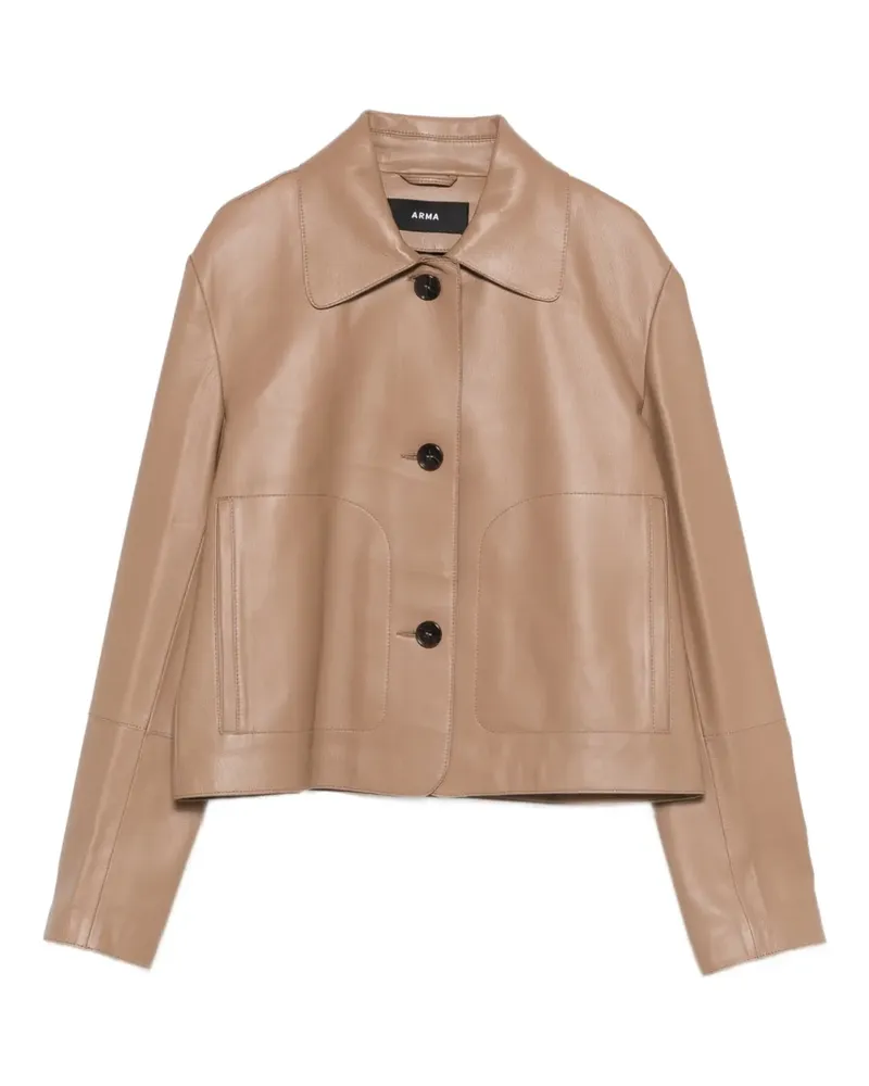 Arma Emy collar leather jacket - Braun Braun