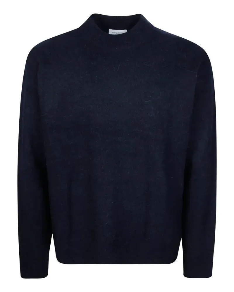 Paolo Pecora Milano Pullover mit geripptem Saum - Blau Blau