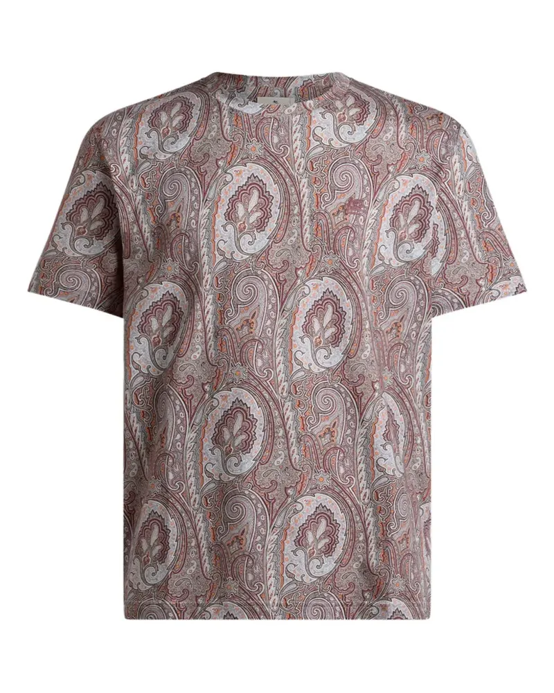 Etro T-Shirt mit Paisleymuster - Braun Braun