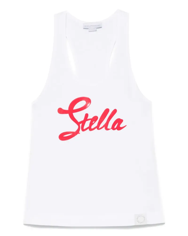 Stella McCartney Tanktop mit Stella-Print - Weiß Weiß