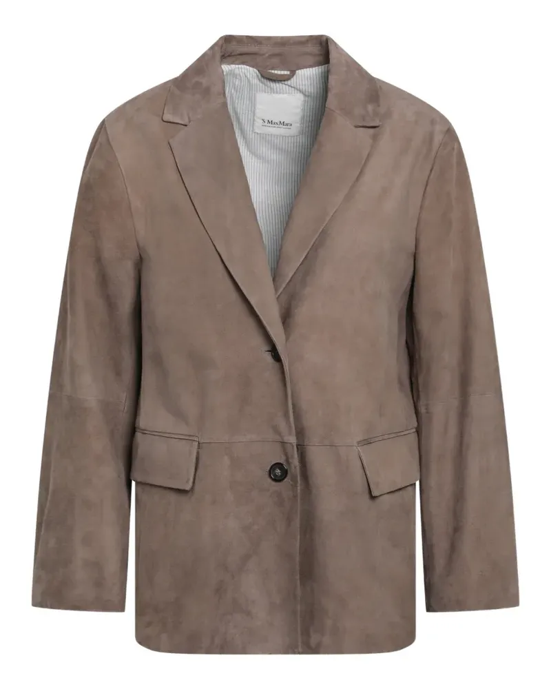 Max Mara Anfora buttoned leather jacket - Braun Braun