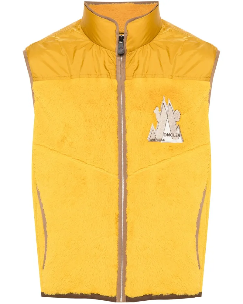 Moncler Daunenweste aus Fleece - Gelb Gelb