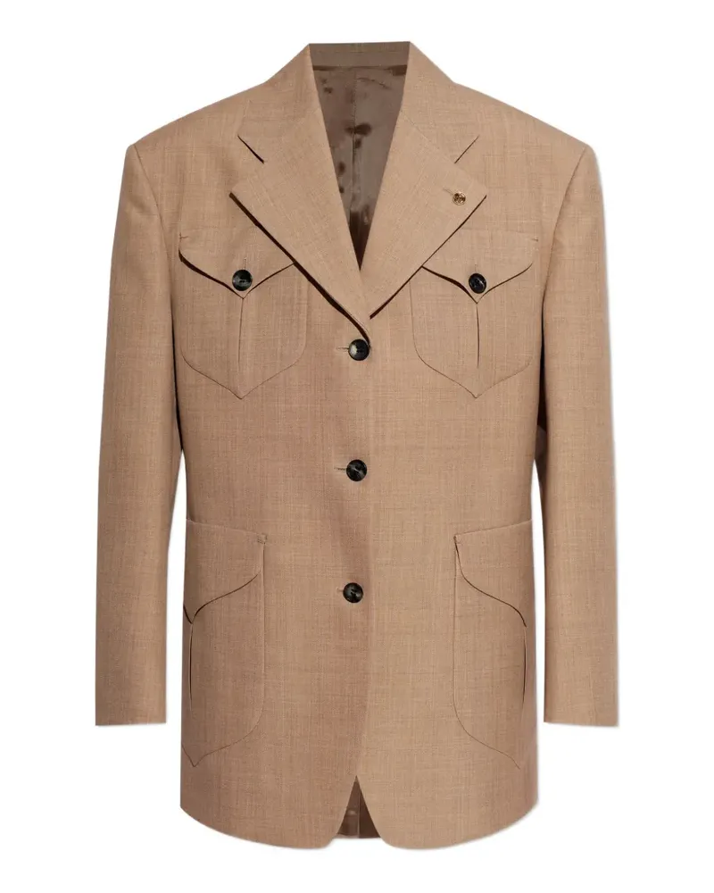 Versace Hemdjacke mit geknöpften Taschen - Nude Nude