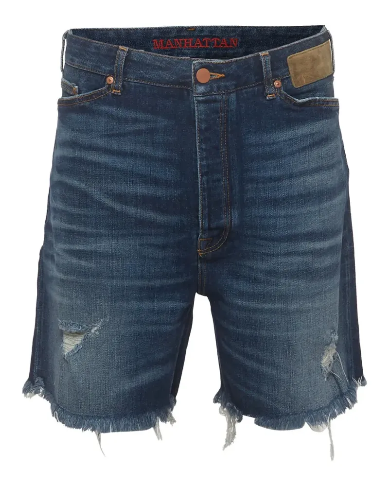 Palm Angels distressed denim shorts - Blau Blau