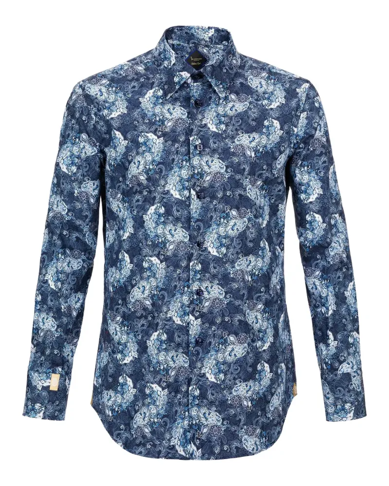 Billionaire Geknöpftes Alberic Hemd mit Blumenmuster - Blau Blau