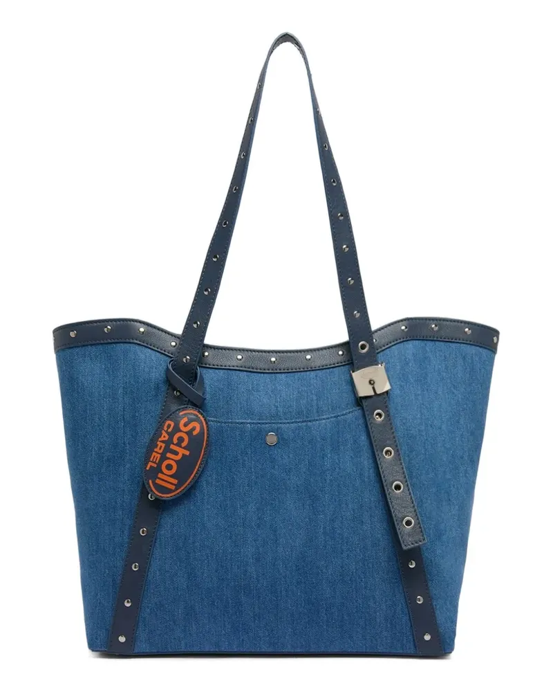 Carel Schollbag Tote Bag aus Denim mit Nieten - Blau Blau