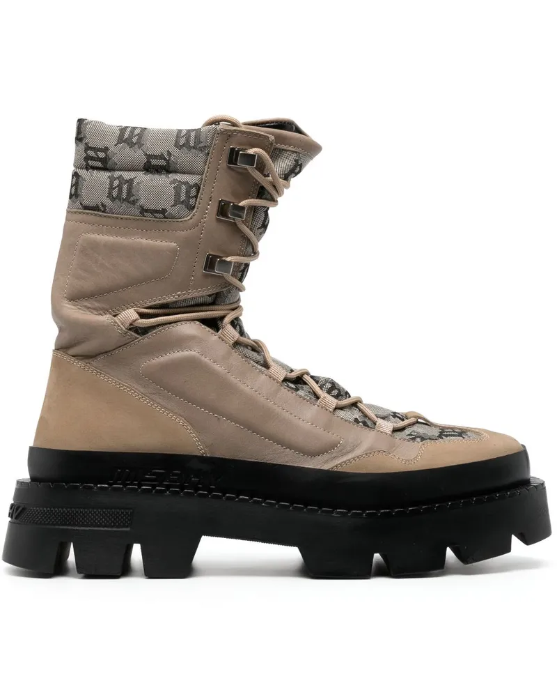 MISBHV Ibiza Schnürstiefel mit Monogramm - Nude Nude