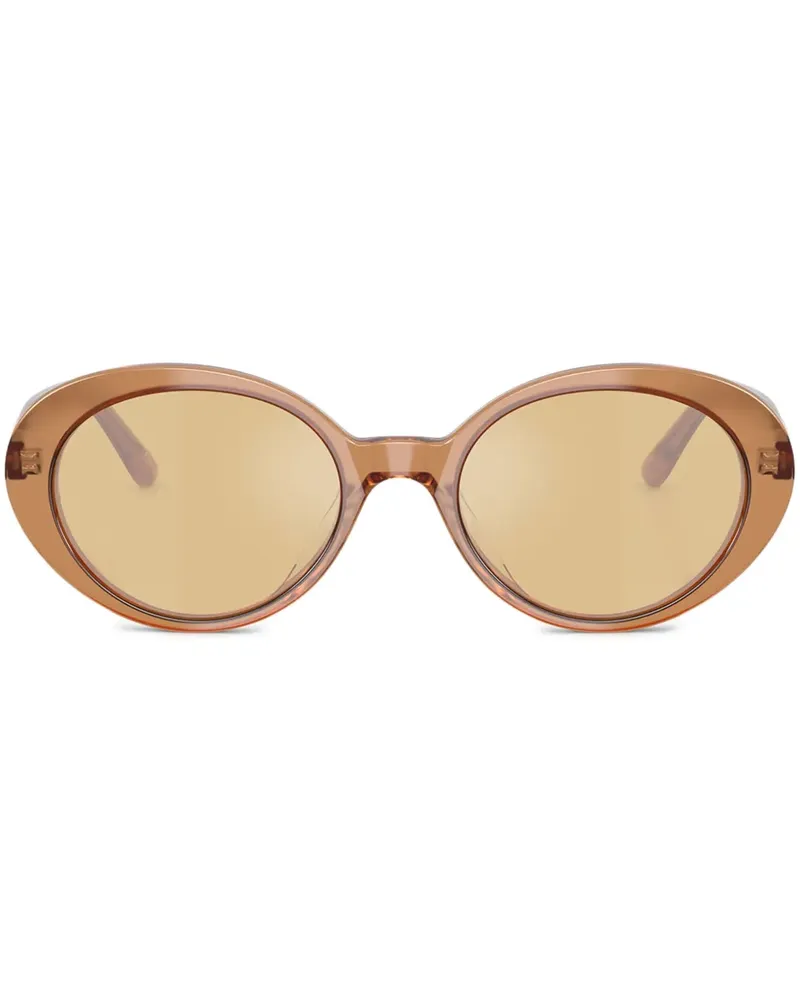 Oliver Peoples Sonnenbrille mit rundem Gestell - Braun Braun