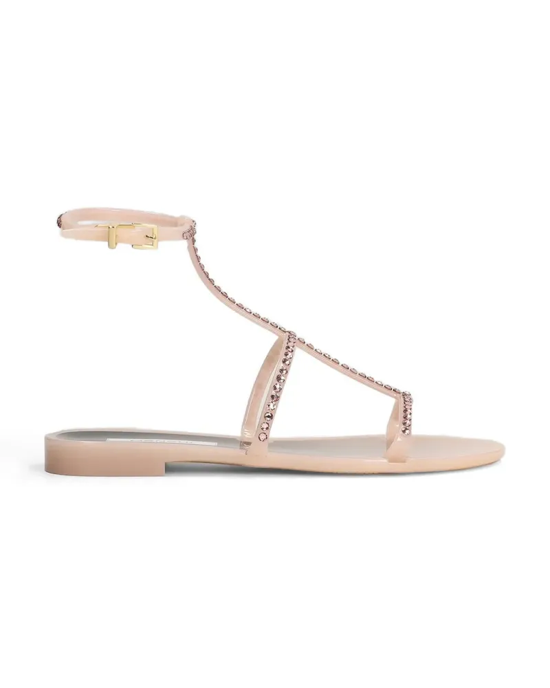 Menghi James crystal-embellished ankle-strap sandals - Nude Nude